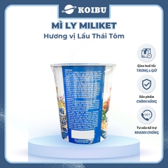 COLUSA - Mì ly Miliket hương vị Lẩu Thái Tôm, Mì Miliket ly Lẩu Thái Tôm, Mì lẩu thái tôm ly Miliket - 65g/ly - 00079