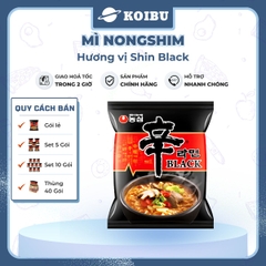 NONGSHIM - Mì Shin Ramyun Black hương vị Cay, Mì Shin Black cay, Mì Shin cay Hàn Quốc ăn liền - 120g/gói - 00061