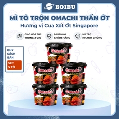 MASAN - Mì tô trộn Omachi Thần Ớt hương vị Cua xốt ớt Singapore, mì Omachi tô trộn cua xốt ớt Singapore - 96g/tô - 00808