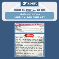ACECOOK - Mì Hảo Hảo Big 100 Tôm Chua Cay - Mì Big 100 Hảo Hảo, Mì gói Big 100 tôm chua cay - 100g/gói - 00485