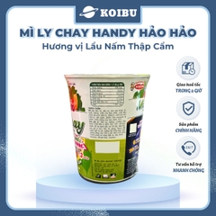 ACECOOK - Mì ly Handy Hảo Hảo hương vị lẩu nấm thập cẩm chay - Mì chay Handy Hảo Hảo lẩu nấm thập cẩm chay - Mì Handy Hảo Hảo ly chay lẩu nấm thập cẩm - Mì ly Hảo Hảo Handy lẩu nấm thập cẩm chay - 66g/ly - 00019