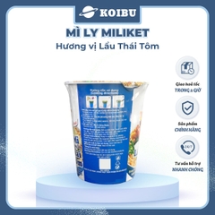 COLUSA - Mì ly Miliket hương vị Lẩu Thái Tôm, Mì Miliket ly Lẩu Thái Tôm, Mì lẩu thái tôm ly Miliket - 65g/ly - 00079