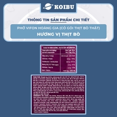 VIFON - Phở Thịt bò Hoàng Gia (có gói thịt bò thật), Phở Hoàng Gia Thịt bò, Phở bò Vifon Hoàng Gia - 120g/gói - 00176