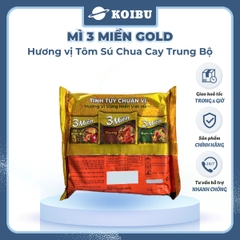 UNIBEN - Mì 3 Miền Gold Tôm sú chua cay Trung bộ, Mì Tôm sú chua cay Trung bộ ăn liền 3 miền Gold - 75g/gói - 00043