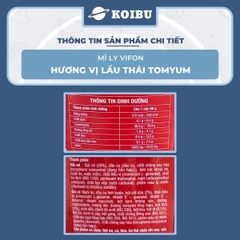 VIFON - Mì ly Vifon hương vị Lẩu Thái Tomyum - Mì ly vị lẩu Thái Tomyum, Mì lẩu Thái Tomyum ly 60g - 60g/ly - 00231