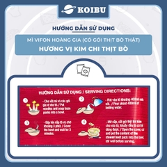 VIFON - Mì Hoàng Gia hương vị Kim Chi thịt bò (có gói thịt bò thật), Mì Kim chi thịt bò Vifon gói - 130g/gói - 00212