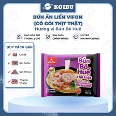 VIFON - Bún Bò Huế Vifon thịt thật, Bún Bò Huế thịt thật Vifon, Bún Bò Huế ăn liền Vifon, Bún Vifon - 90g/gói - 00889