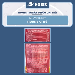 COLUSA - Mì ly Miliket hương vị Bò, Mì Miliket ly Bò, Mì bò ly Miliket, Miliket mì ly bò - 65g/ly - 00117