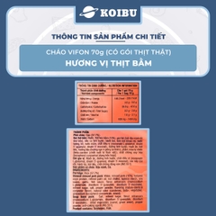 VIFON - Cháo Vifon 70g hương vị Thịt bằm (có gói thịt bằm thật), Vifon Cháo thịt bằm Vifon ăn liền - 70g/gói - 00154