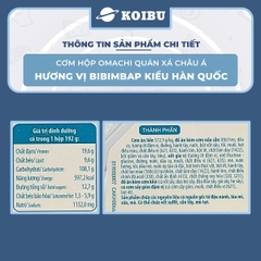 MASAN - Cơm Omachi quán xá châu Á hương vị Bibimbap Hàn Quốc, Cơm tự chín Bibimbap Hàn Quốc Omachi - 192g/hộp - 00781