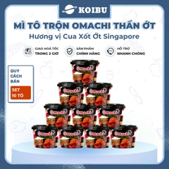 MASAN - Mì tô trộn Omachi Thần Ớt hương vị Cua xốt ớt Singapore, mì Omachi tô trộn cua xốt ớt Singapore - 96g/tô - 00808