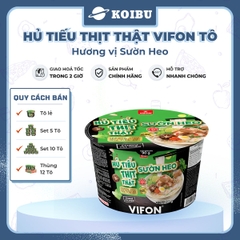VIFON - Hủ tiếu thịt thật tô Vifon Sườn heo, Hủ tiếu sườn heo thịt thật Vifon tô hủ tiếu ăn liền - 90g/tô - 00415