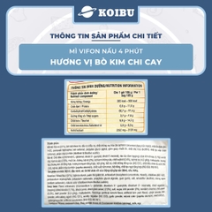 VIFON –  Mì Vifon nấu 4 phút hương vị bò kim chi cay - Mì gói Vifon, Mì nấu vị bò kim chi cay, Mì bò kim chi cay Vifon, Mì nấu 4 phút hương vị bò kim chi cay, Mì Vifon bò kim chi cay nấu 4 phút - 105g/gói - 00219