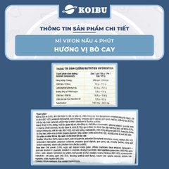 VIFON – Mì Vifon nấu 4 phút hương vị bò cay - Mì gói Vifon, Mì nấu Vifon, Mì nấu vị bò cay, Mì bò cay Vifon, Mì nấu 4 phút hương vị bò cay, Mì Vifon bò cay nấu 4 phút, Mì Vifon nấu ăn liền - 105g/gói - 00221