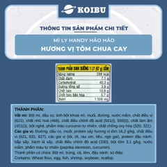 ACECOOK - Mì ly Handy Hảo Hảo hương vị Tôm chua cay, Mì ly Hảo Hảo tôm chua cay, Mì tôm chua cay ăn liền - 67g/ly - 00017