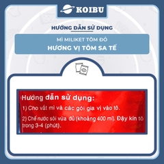 COLUSA - Mì Miliket Tôm Đỏ gói vị Tôm sa tế, Mì tôm sa tế Tôm Đỏ Miliket, Mì giấy Miliket Colusa - 80g/gói - 00093