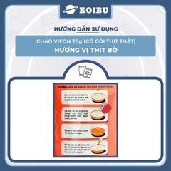 VIFON - Cháo Vifon 70g hương vị Thịt bò (có gói thịt bò thật), Vifon Cháo thịt bò Vifon cháo ăn liền - 70g/gói - 00158