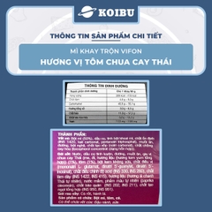 VIFON - Mì khay trộn Vifon hương vị Tôm chua cay Thái, Vifon Mì trộn Tôm chua cay Thái Vifon - 90g/khay - 00481