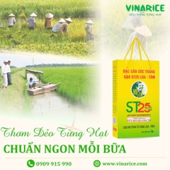 Gạo Ông Cua ST25 Lúa Tôm (hộp 2kg) hút chân không