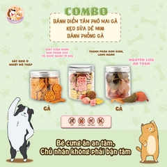 [ COMBO TIẾT KIỆM] Kẹo Sữa Dê Mini & Bánh Điểm Tâm Vị Gà & Bánh Phồng Vị Gà