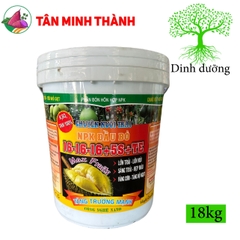 Phân nuôi trái Sâu Riêng 16-16-16-5S+TE -  Lớn trái, lớn múi, sáng trái, đẹp màu, vàng cơm, tăng độ ngọt