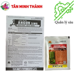 Angun 5WG - Thuốc trừ sâu cuốn lá, nhện gié, bọ trĩ, sâu đục thân, sâu phao, sâu tơ, sâu xanh da láng, sâu khoang, bọ nhảy, sâu đục quả, nhện đỏ, bọ xít