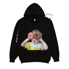 Áo Hoodie ADLV Baby Face Donut Màu Đen
