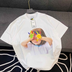Áo Phông ADLV Baby Face Bé Bôi Sơn Màu Trắng