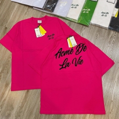 Áo Phông ADLV Tshirt Logo Chữ Nghiêng Màu Hồng