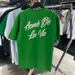 Áo Phông ADLV Tshirt Logo Chữ Nghiêng Màu Xanh Lá