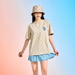 Áo Phông MLB Logo Chữ B 3ATSM1133-43SAL Màu Kem Nâu
