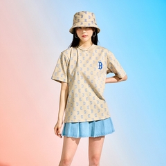 Áo Phông MLB Logo Chữ B 3ATSM1133-43SAL Màu Kem Nâu
