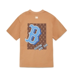 Áo Phông MLB Chữ B Logo Xanh 3ATSM3033-43SAS Màu Nâu