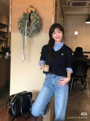 Áo Whoau len thừng cổ tim