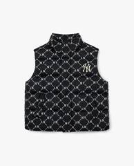 Áo Gile Phao MLB Monogram Logo NY 3ADVM2026-50BKS Màu Đen
