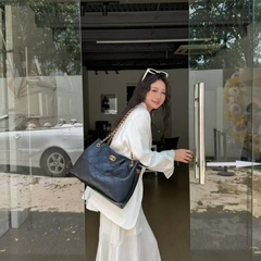 Túi Chanel Shopping Bag Remake Hàn Khoá Tròn Da Bê 35cm Màu Đen