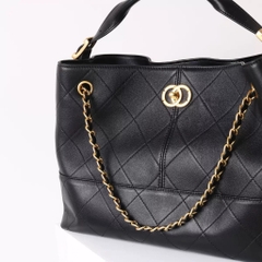 Túi Chanel Shopping Bag Remake Hàn Khoá Tròn Da Bê 35cm Màu Đen