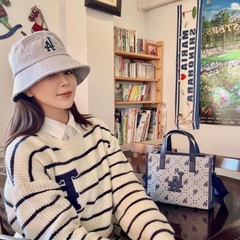 Túi Xách MLB Tote Logo LA 3AORS013N-07NYL Màu Xanh Xám