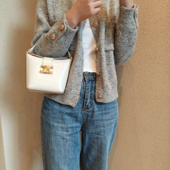 Túi Cầm Tay Celine Remake Korea Mini Bucket Da Bê Non 14cm