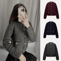 Áo cardigan dọc cúc vàng