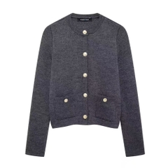 Áo cardigan dọc cúc vàng