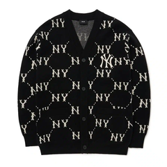 Áo Cardigan MLB Monogram Logo NY 3AKCM0224-50BKS Màu Đen