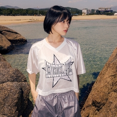 Áo Croptop ADLV Star Màu Trắng