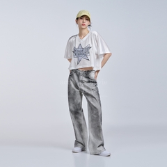 Áo Croptop ADLV Star Màu Trắng