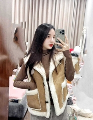 Áo Ghi Lê Da Lộn Trần Bông 2 Màu