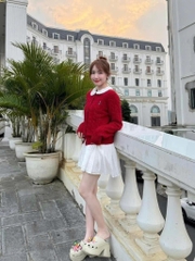 Áo Len Cardigan Nữ WHOAU Steve Cable