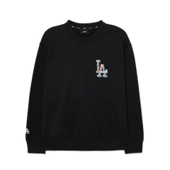 Áo Nỉ Dài Tay MLB Logo Lưng LA Màu Đen