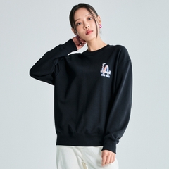 Áo Nỉ Dài Tay MLB Logo Lưng LA Màu Đen