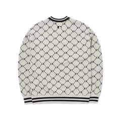 Áo Nỉ Sweater MLB Monogram Logo NY 3AMTM0724-50CRS Màu Trắng