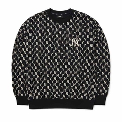 Áo Nỉ Sweater MLB Monogram Logo NY 3AMTM0224-50BKS Màu Đen